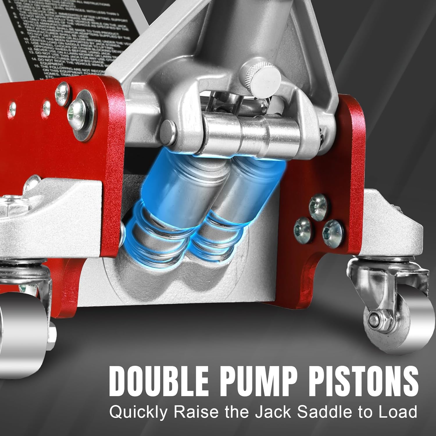 3 Ton Low Profile, Aluminum and Steel Racing Floor Jack with Dual Pistons Quick Lift Pump for Sport Utility Vehicle, Lifting Range 3-15/16