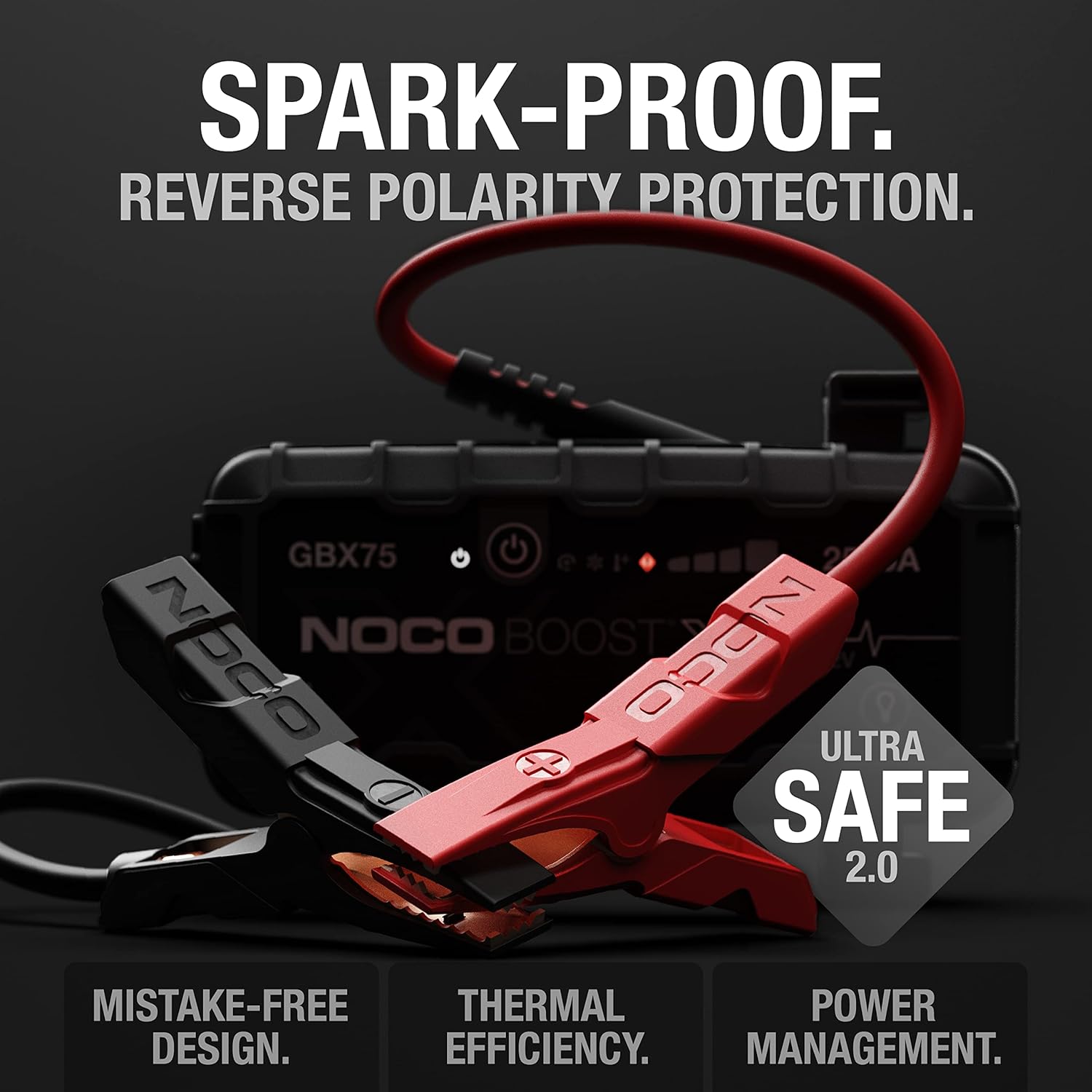 NOCO Boost X GBX75 2500A UltraSafe Car Jump Starter, Jump Starter Power Pack, 12V Battery Booster, Portable Powerbank Charger, and Jump Leads for up to 8.5-Liter Petrol and 6.5-Liter Diesel Engines