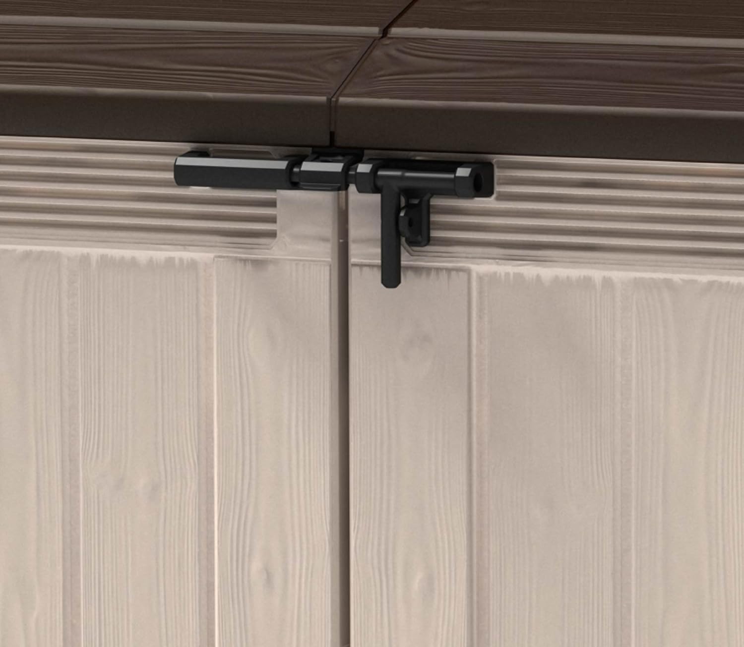 Keter Mülltonnenbox Store it Out Ultra, Holzoptik, Kunststoff, für 2X 360 Liter Mülltonnen, beige/braun