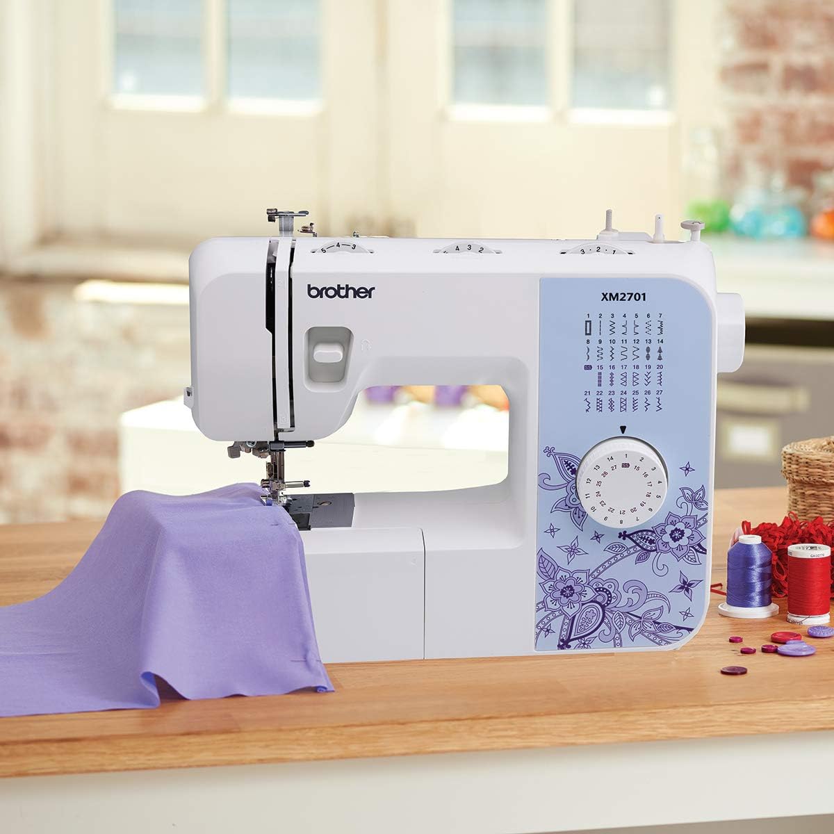 Brother XM2701S (Exklusive Edition) Nähmaschine mit 27 Nähprogramme, Freiarm, Elektrische Nähmaschinen, Jeans Nähen, Automatischer Einfädler