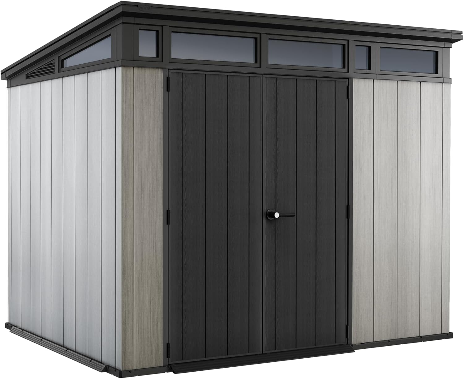 Keter Artisan 9x7 Gerätehaus Kunststoff - 278 x 218 x 226 cm, grau/anthrazit, Geräteschuppen, Gartenhaus, Schuppen mit Doppeltür & Belüftung