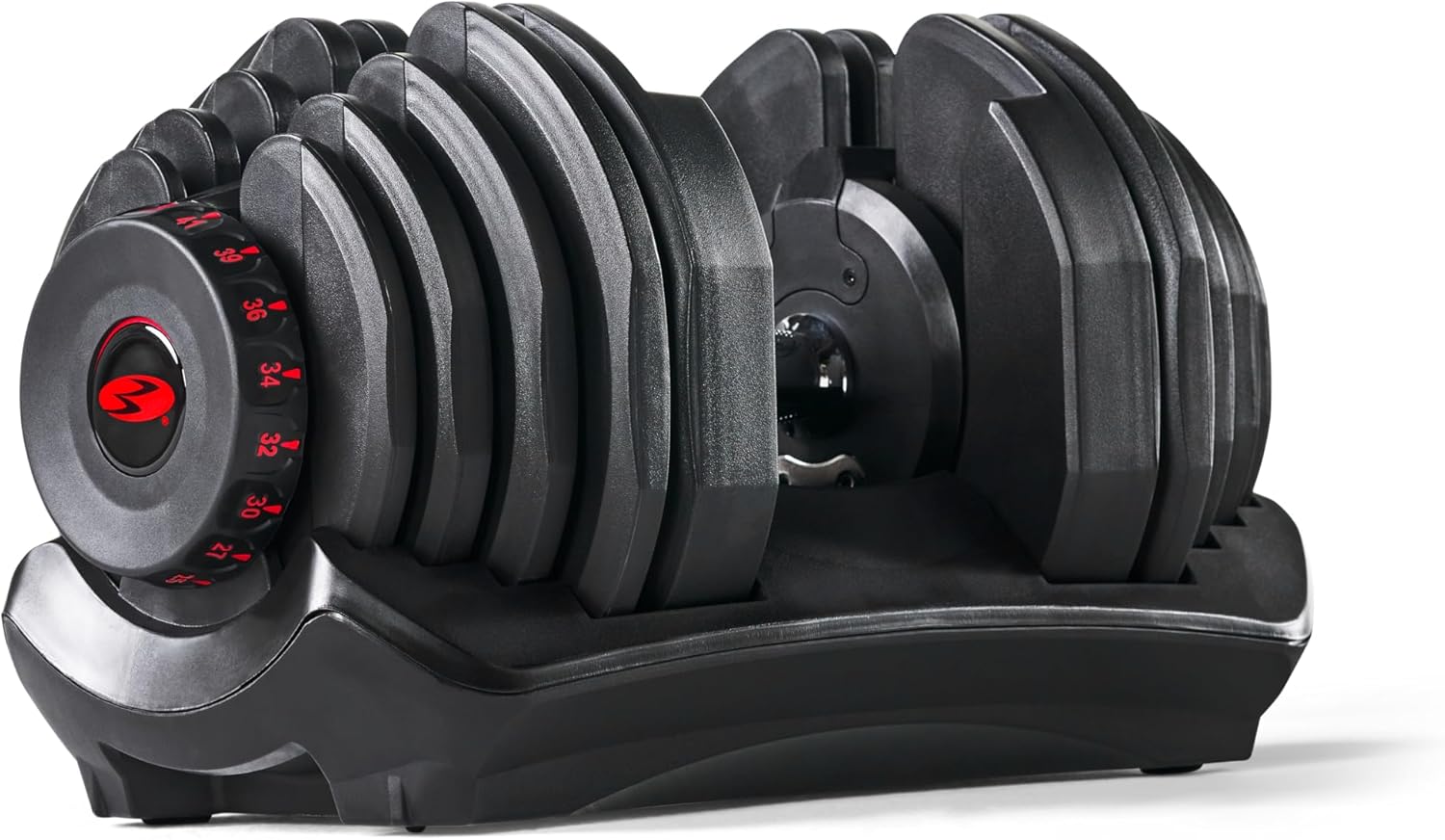 Bowflex Unisex Adult Selecttech 1090i Hantel, Schwarz/Rot, Einheitsgröße EU