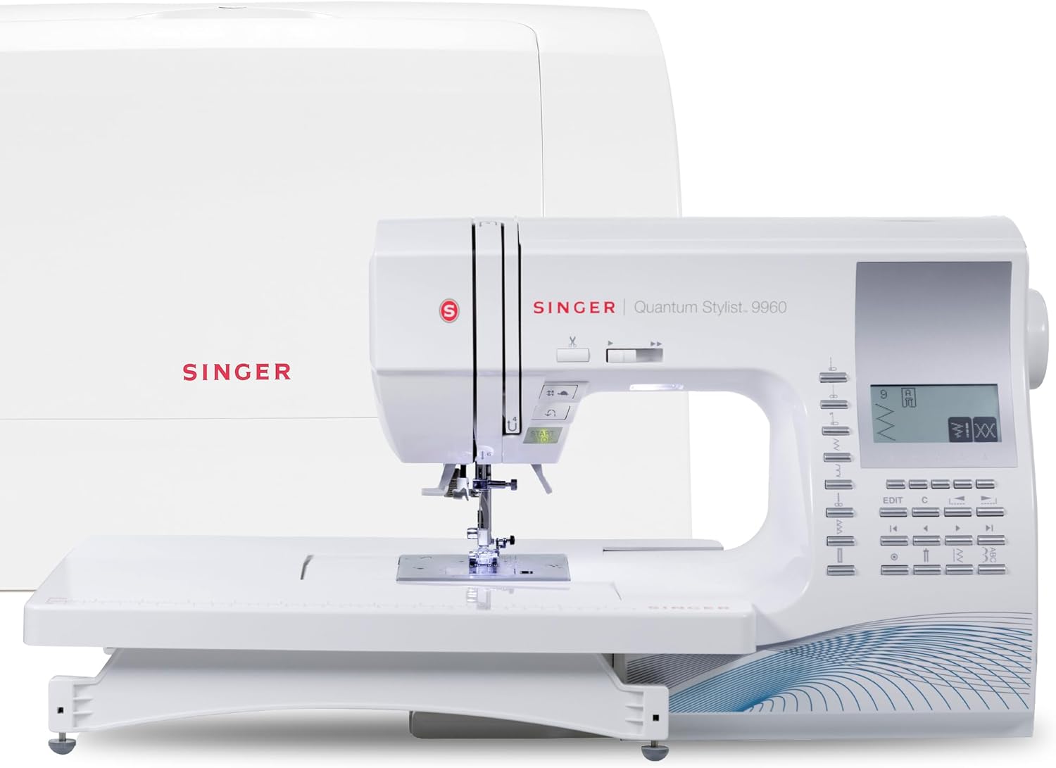 SINGER 9960 N?h- und Quiltmaschine mit Zubeh?r-Set, Anschiebetisch, 600 Stiche, elektronischer Auto-Pilotmodus