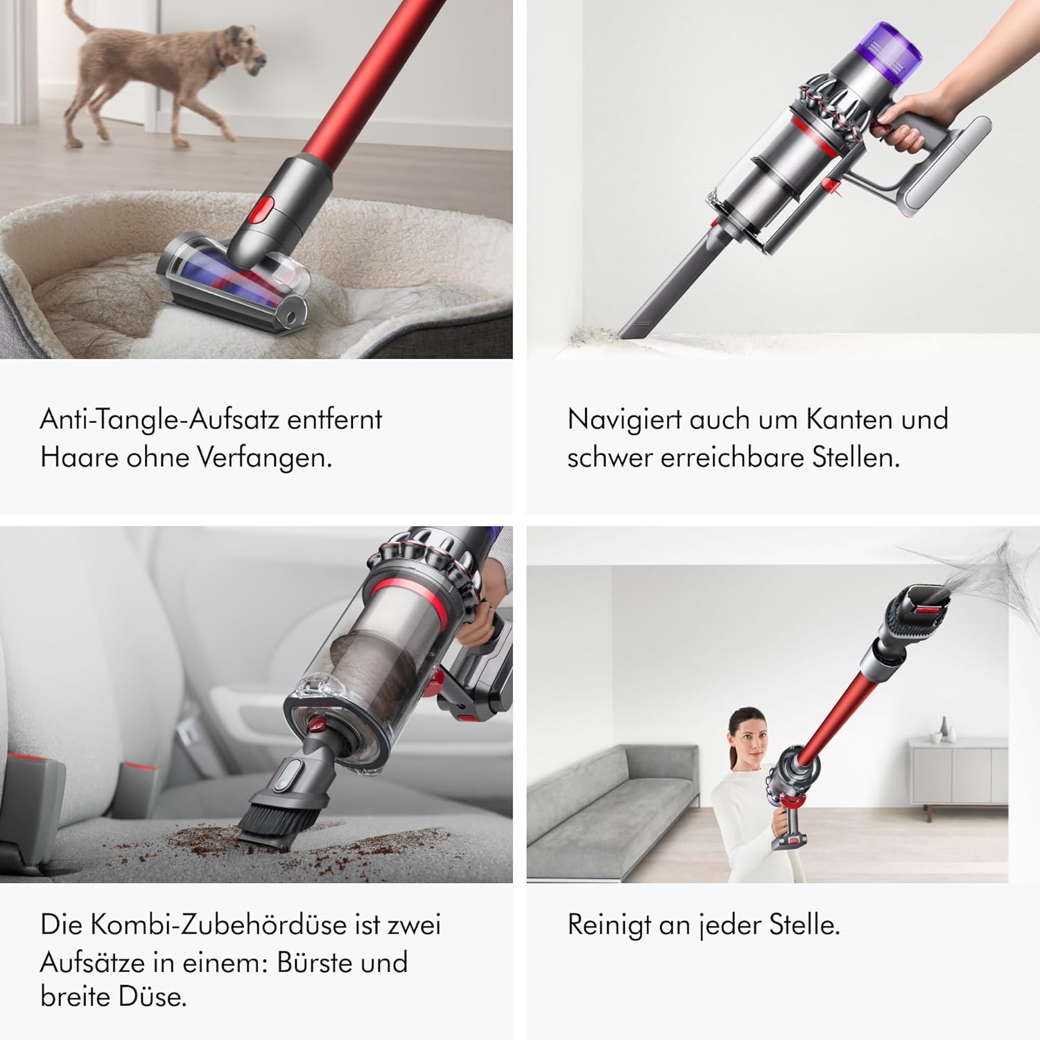 Dyson V11™ Fluffy kabelloser Staubsauger (Nickel/Rot)