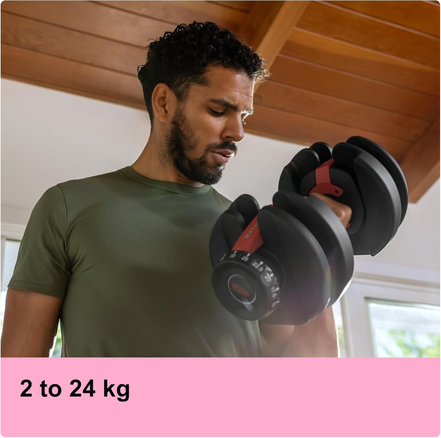 Bowflex Unisex Adult Selecttech 552i Hantel, Schwarz/Rot,Einheitsgröße EU