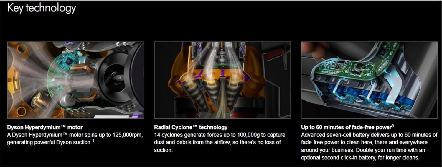 Dyson V15 Detect 368340-01, Staubsauger, Einfarbig, 120 W, 0.2 gallons, 78 Dezibel