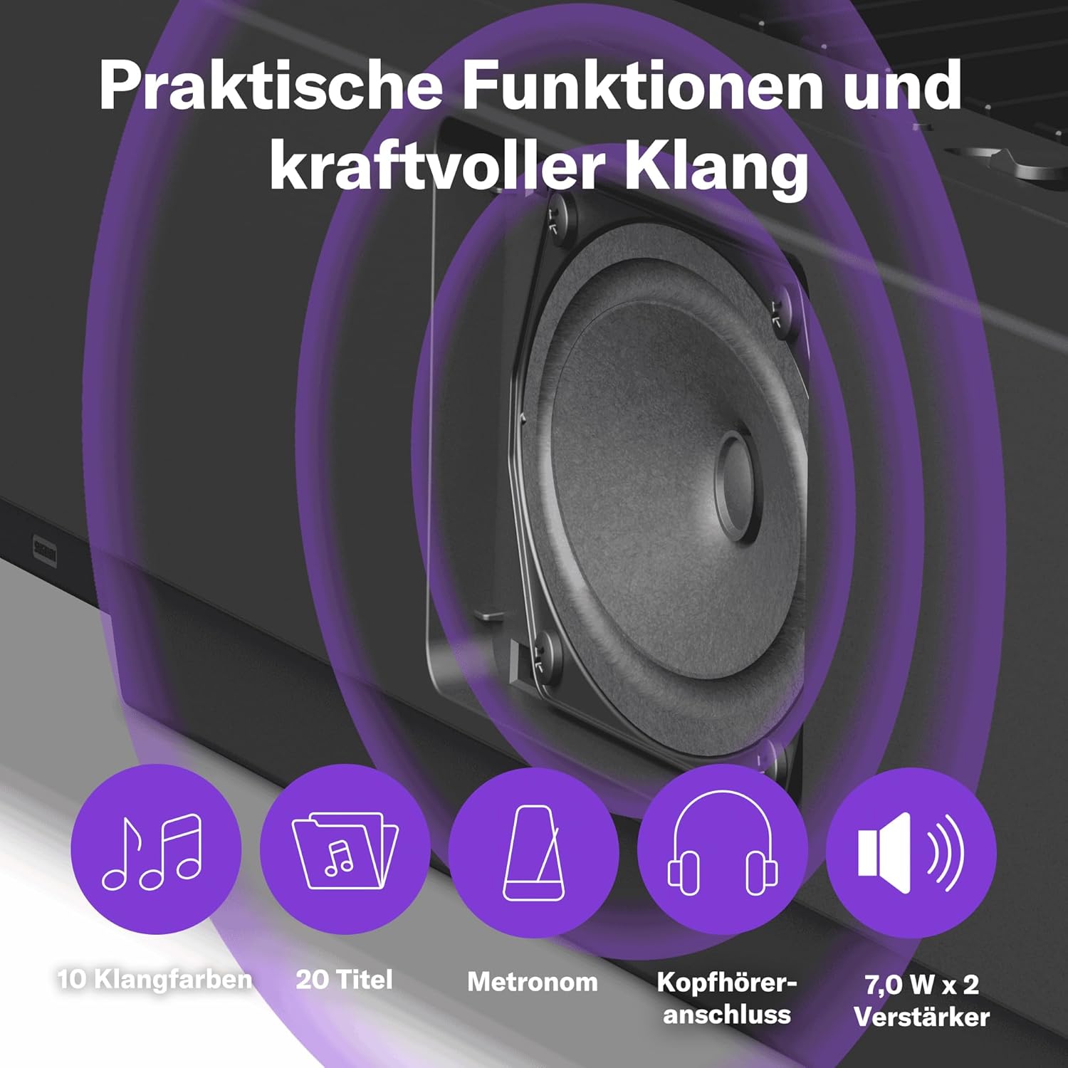 Yamaha P-145 Digital Piano, Schwarz – Leichtes und tragbares Digital Piano mit der Graded-Hammer-Compact Tastatur mit 88 gewichteten Tasten und 10 Instrumentenklängen