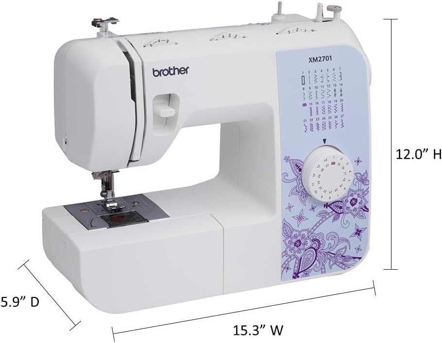 Brother XM2701S (Exklusive Edition) Nähmaschine mit 27 Nähprogramme, Freiarm, Elektrische Nähmaschinen, Jeans Nähen, Automatischer Einfädler