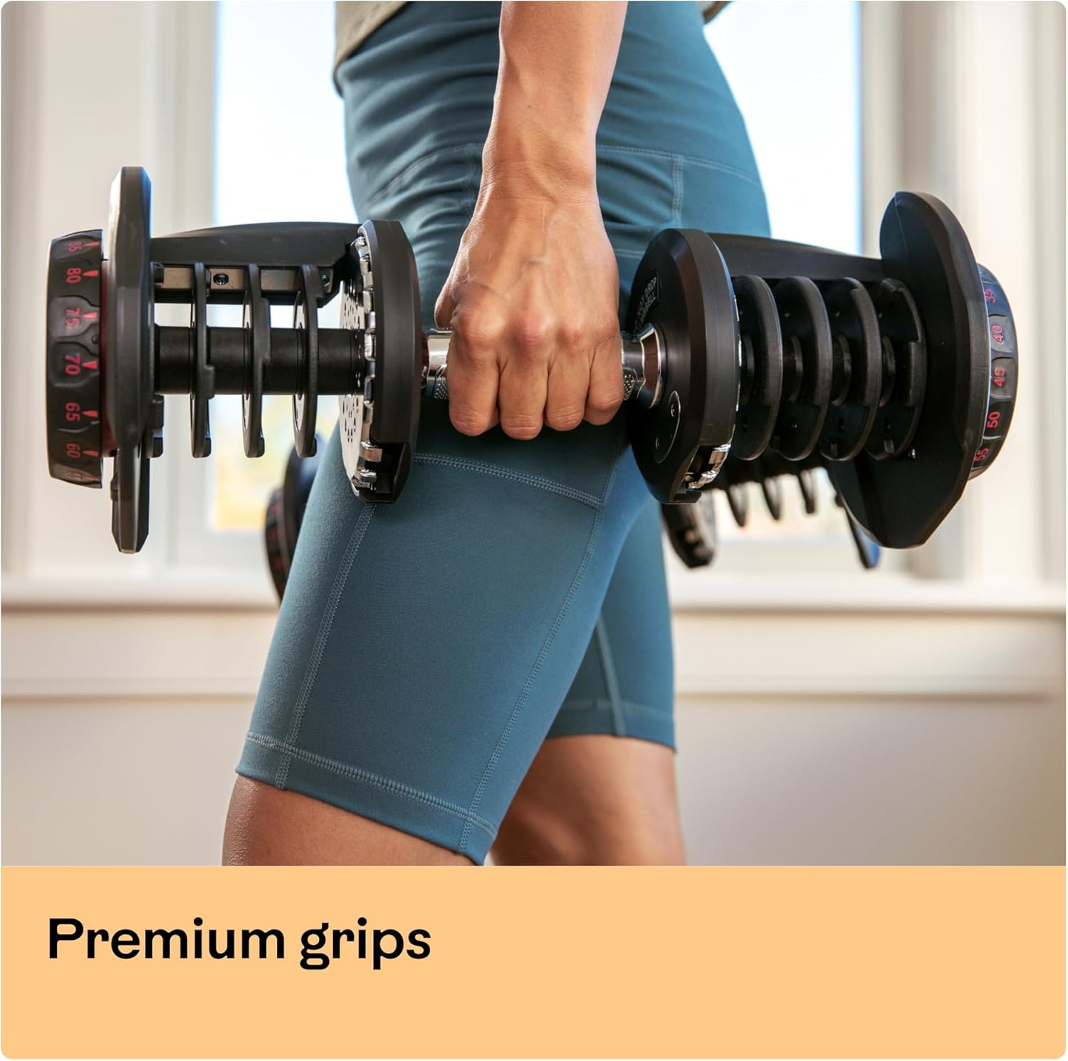 Bowflex Unisex Adult Selecttech 1090i Hantel, Schwarz/Rot, Einheitsgröße EU