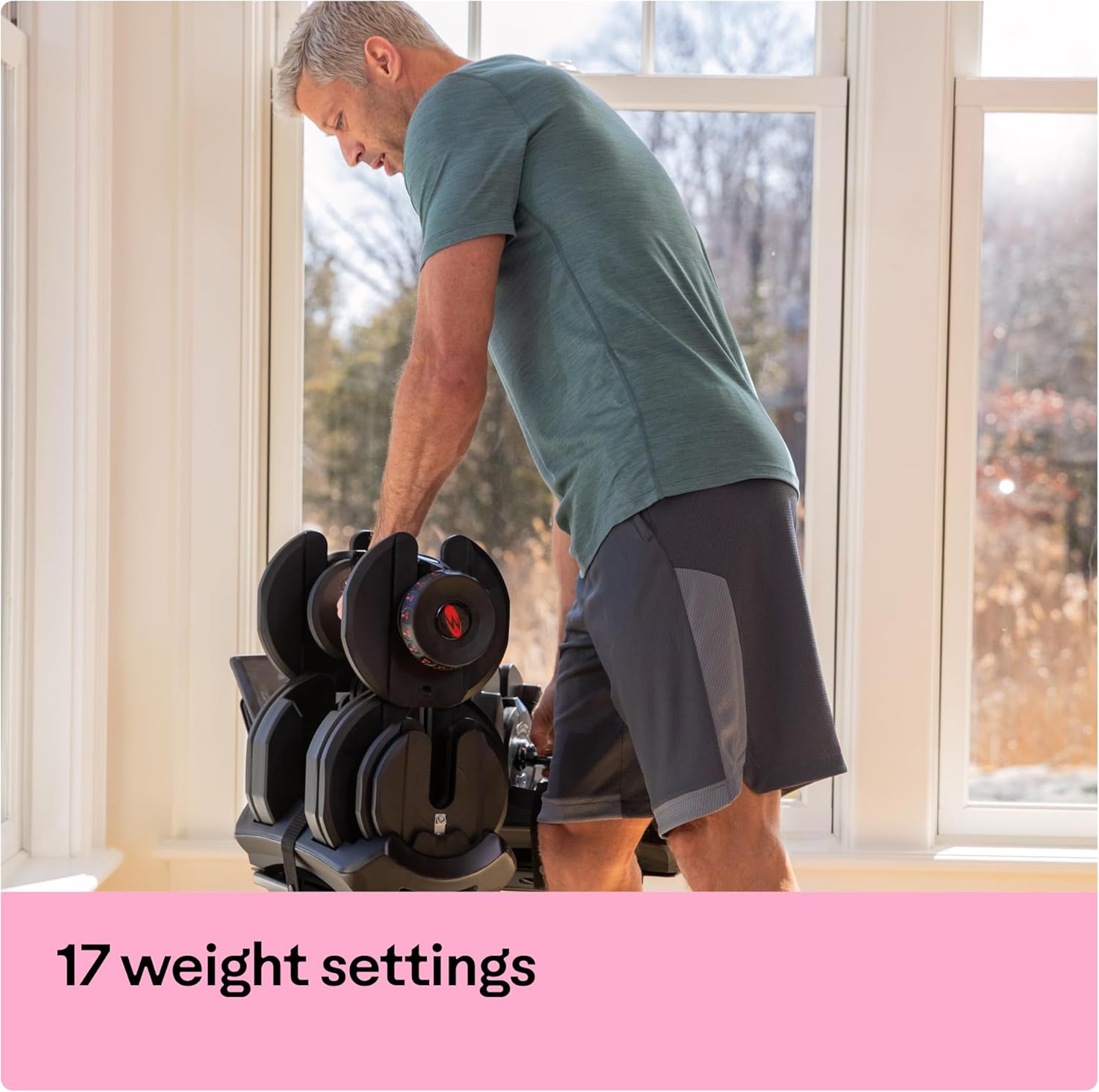 Bowflex Unisex Adult Selecttech 1090i Hantel, Schwarz/Rot, Einheitsgröße EU