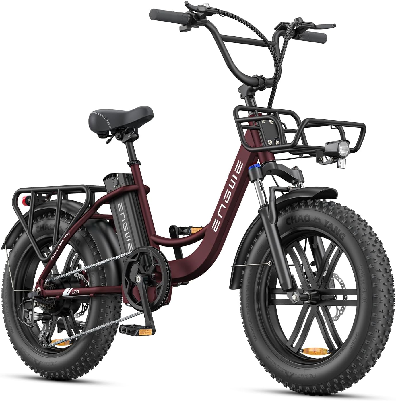 ENGWE E Bike Herren mit 48V 13Ah Batterie, 20 * 4.0 Zoll, 7-Gang Getriebe mit LCD-Display, 250W Motor & 25km/h, Reichweite bis zu 120km L20/L20 Boost