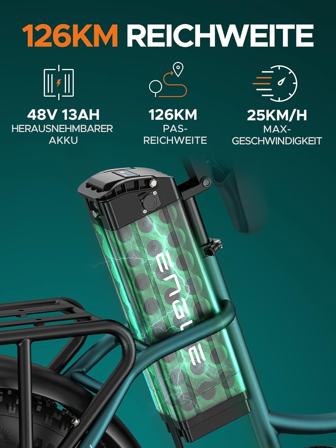 ENGWE E Bike Herren mit 48V 13Ah Batterie, 20 * 4.0 Zoll, 7-Gang Getriebe mit LCD-Display, 250W Motor & 25km/h, Reichweite bis zu 120km L20/L20 Boost