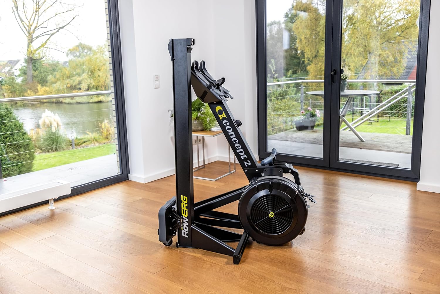 Concept2 RowErg mit Standardbeinen, Rudergerät Modell D,Luftwiderstand, Schwarz