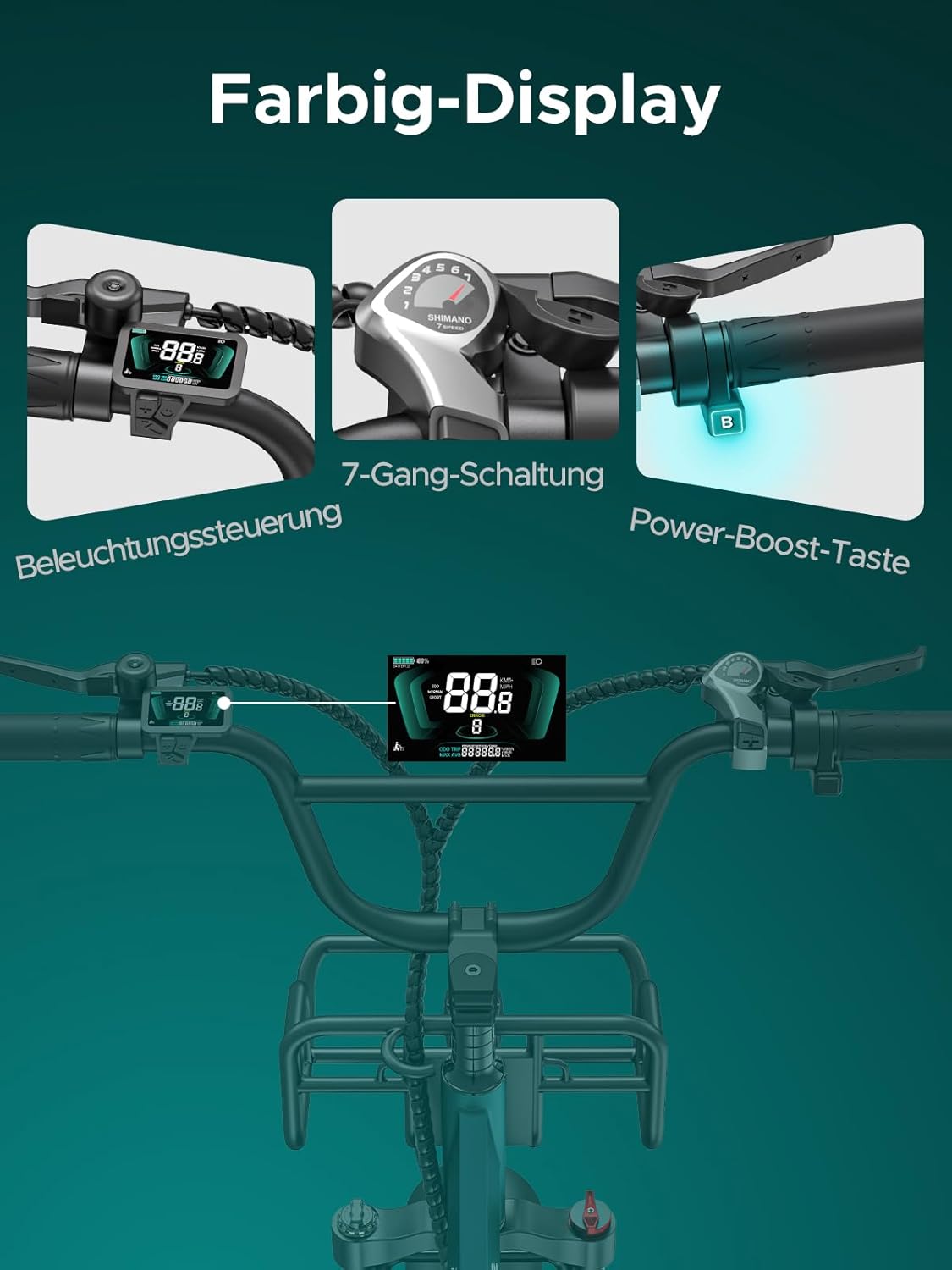 ENGWE E Bike Herren mit 48V 13Ah Batterie, 20 * 4.0 Zoll, 7-Gang Getriebe mit LCD-Display, 250W Motor & 25km/h, Reichweite bis zu 120km L20/L20 Boost