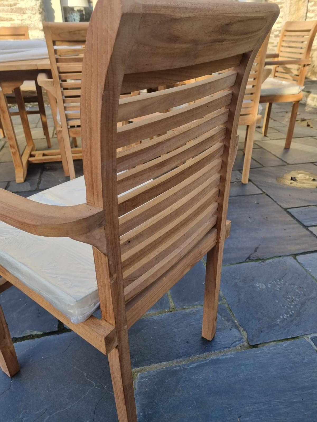 Teak Gartenmöbel Set, Gartentisch und 8 Stühle, Holz Gartenmöbel Set mit Sonnenschirm