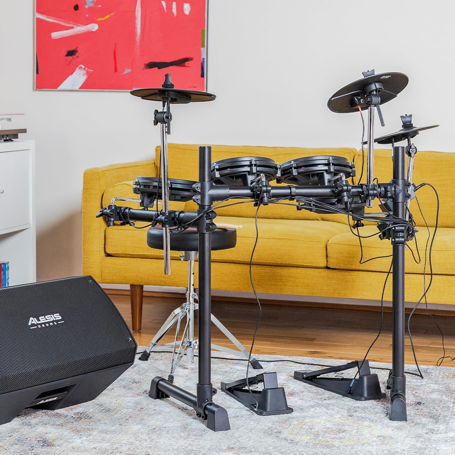 Alesis Turbo Mesh Kit - E Schlagzeug Elektronisch mit Mesh-Heads, Drumsticks, Drum Key, über 100 Sounds und 30 Play-Along-Tracks
