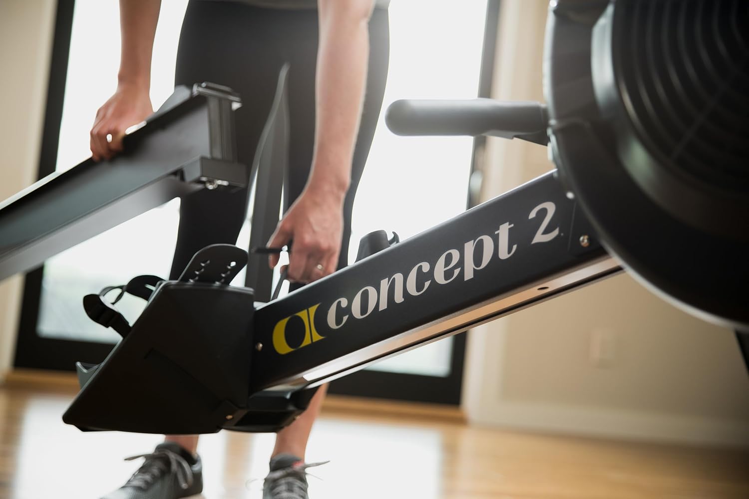 Concept2 RowErg mit Standardbeinen, Rudergerät Modell D,Luftwiderstand, Schwarz