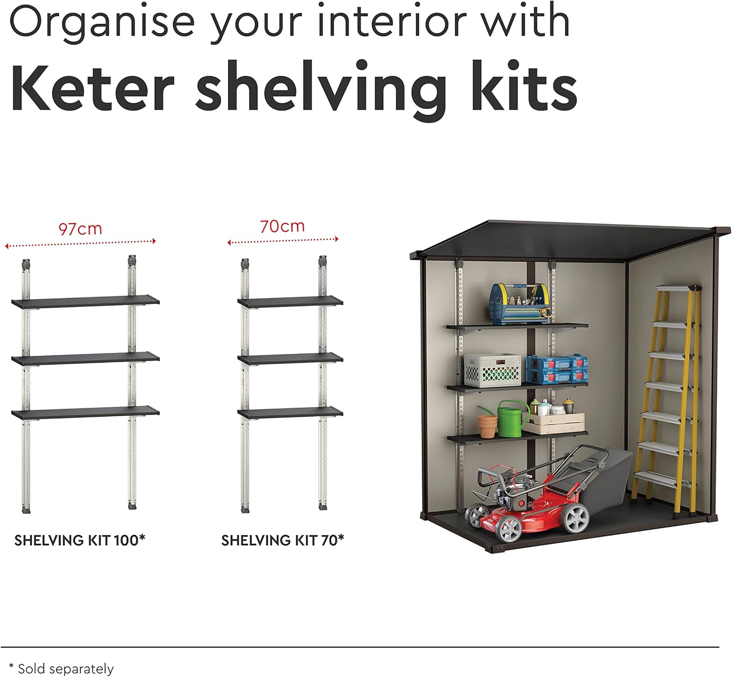 Keter Gerätehaus Manor Pent 6x4, Beige, 3,2m³ Rauminhalt, wetterfest, Flachdach
