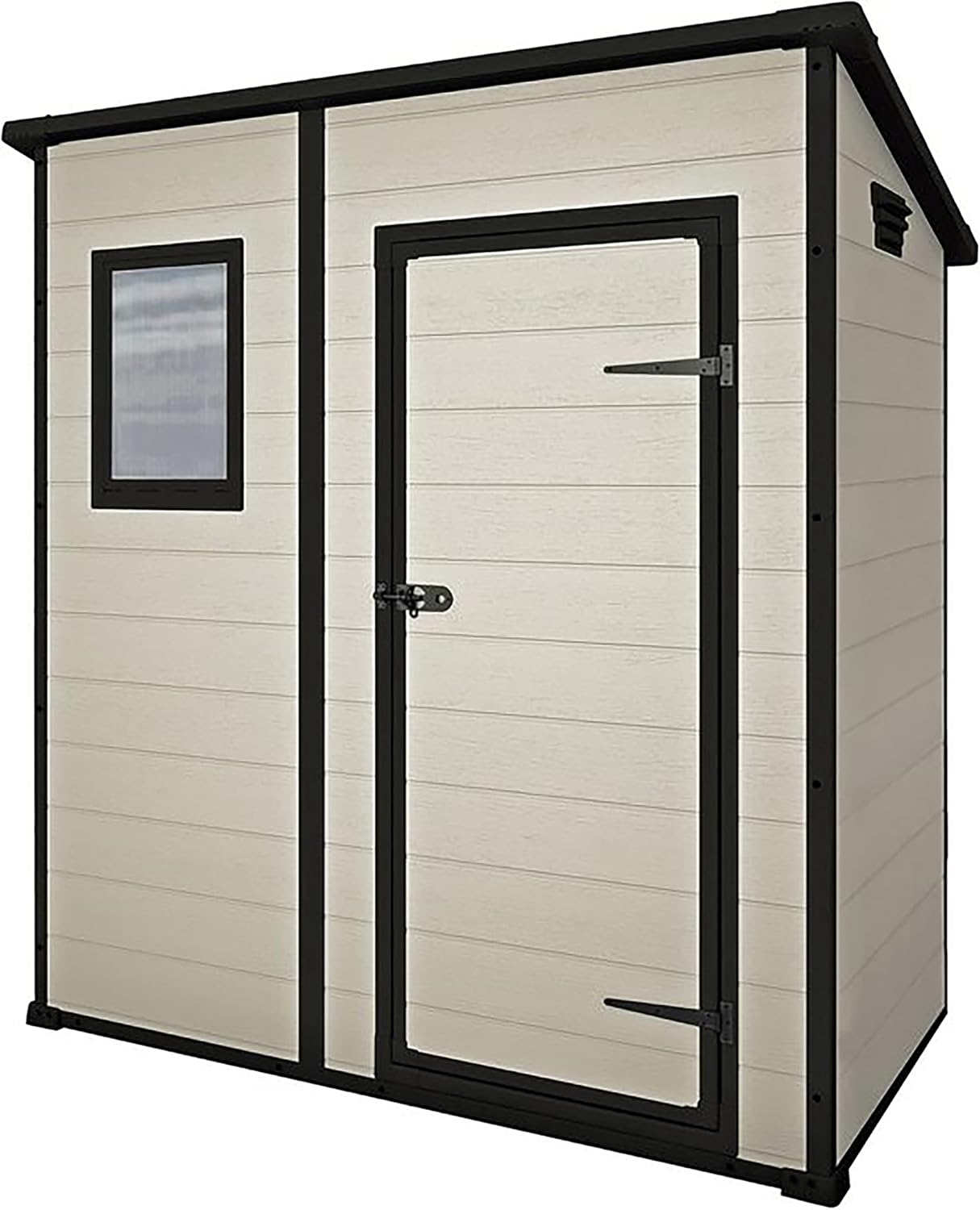 Keter Gerätehaus Manor Pent 6x4, Beige, 3,2m³ Rauminhalt, wetterfest, Flachdach