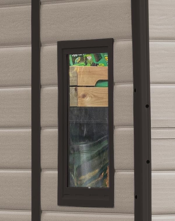 Keter Manor 6x5DD Gartenhaus wetterfest 4.8m³, Kunststoff, Outdoor, Außenmaße: BxTxH:185x152x226cm, Innenmaße: BxTxH:169x138x219cm, grau