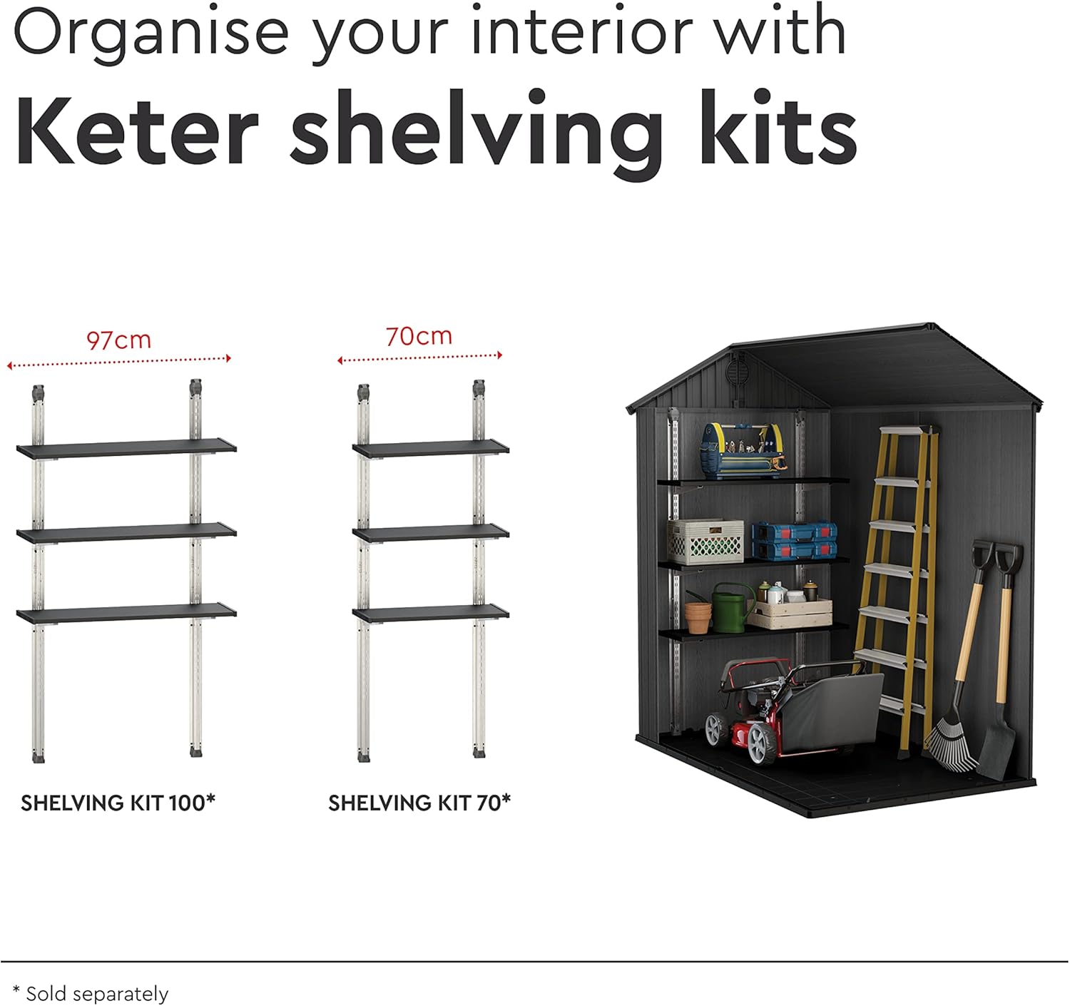 Keter Gerätehaus Darwin 4x6, Grau, Außenmaße 184,5x125,8x205cm, wartungsfrei, wetterfest, wasserdicht, mit Unterboden