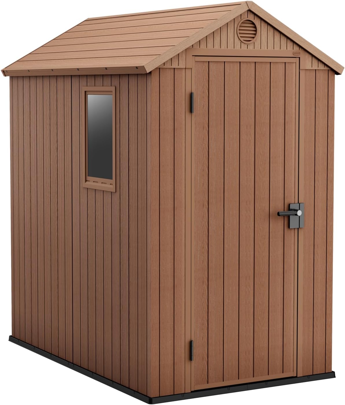 Keter Gerätehaus Darwin 4x6, Grau, Außenmaße 184,5x125,8x205cm, wartungsfrei, wetterfest, wasserdicht, mit Unterboden