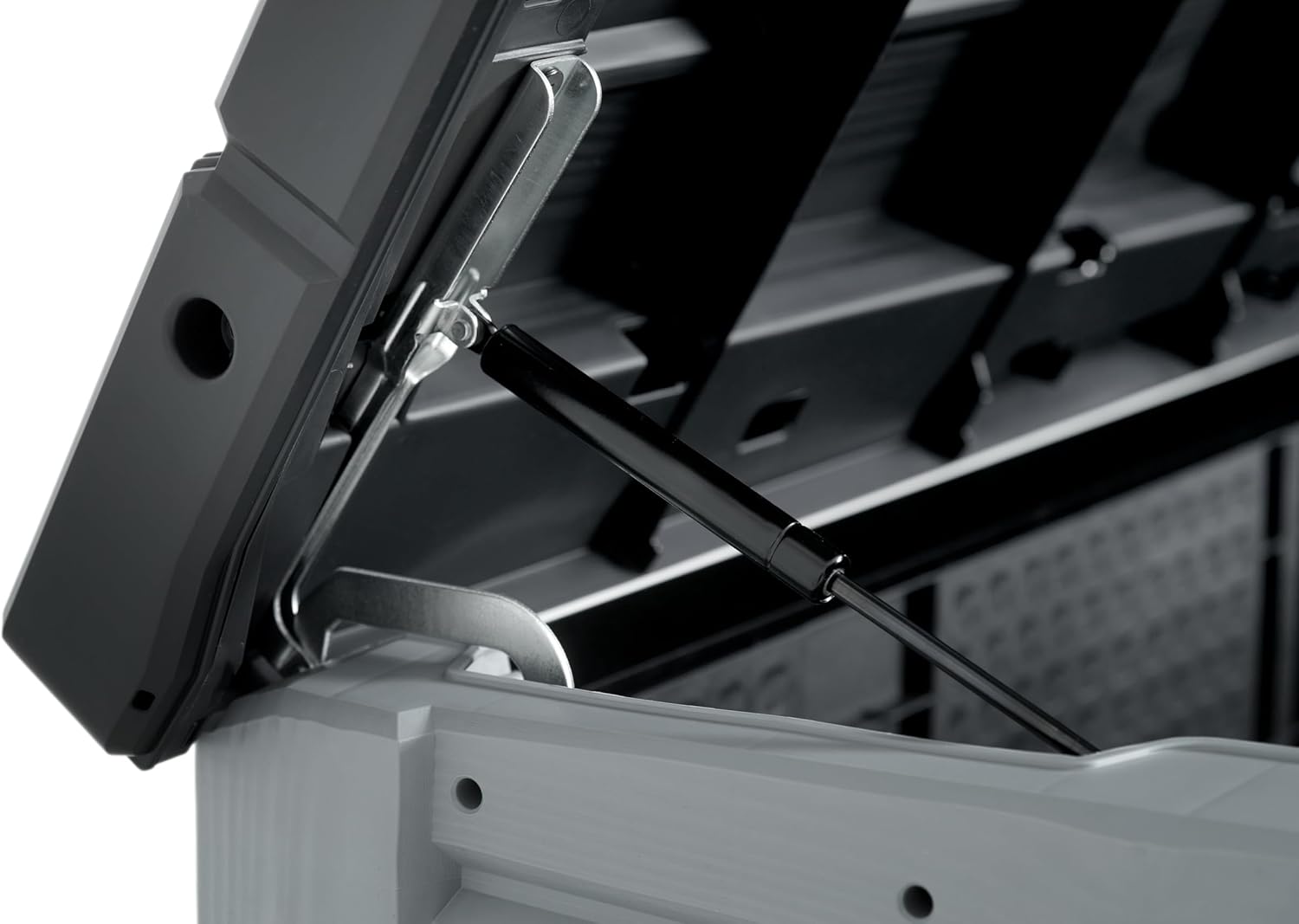 Keter Store-it-out Pro Mülltonnenbox, 145.5x82x123cm, Robuste Abfallbehälter-Lösung, 1200L, Wetterfest, Grau/Schwarz, UV-beständiges Polypropylen, Abschließbar