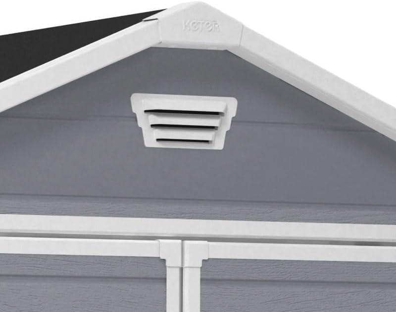 Keter Manor 6x5DD Gartenhaus wetterfest 4.8m³, Kunststoff, Outdoor, Außenmaße: BxTxH:185x152x226cm, Innenmaße: BxTxH:169x138x219cm, grau