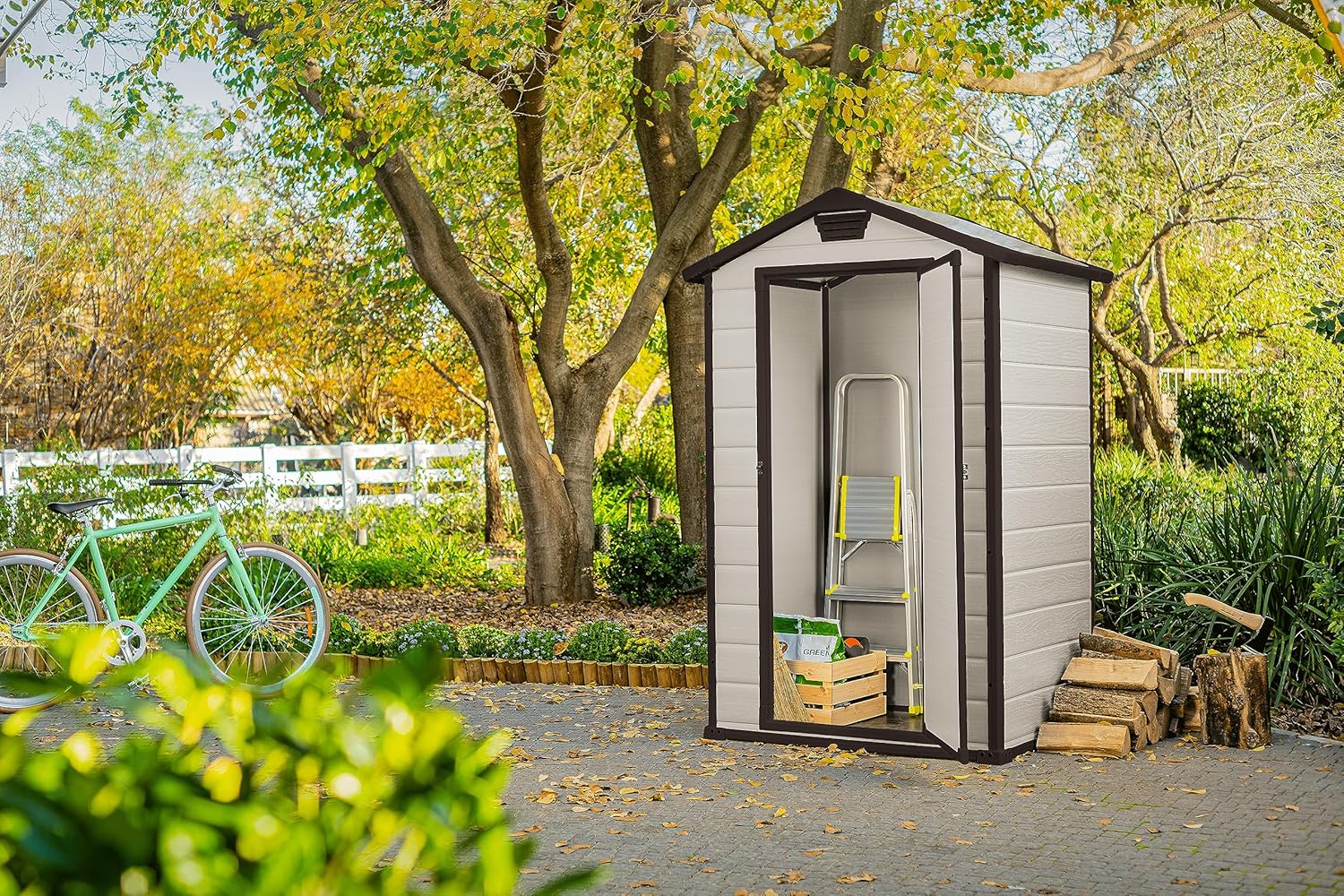 Keter Gerätehaus Manor 4x3, Beige, 1,76m³ Rauminhalt, wetterfest