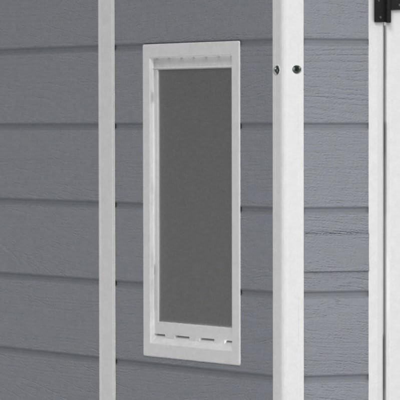 Keter Manor 6x5DD Gartenhaus wetterfest 4.8m³, Kunststoff, Outdoor, Außenmaße: BxTxH:185x152x226cm, Innenmaße: BxTxH:169x138x219cm, grau