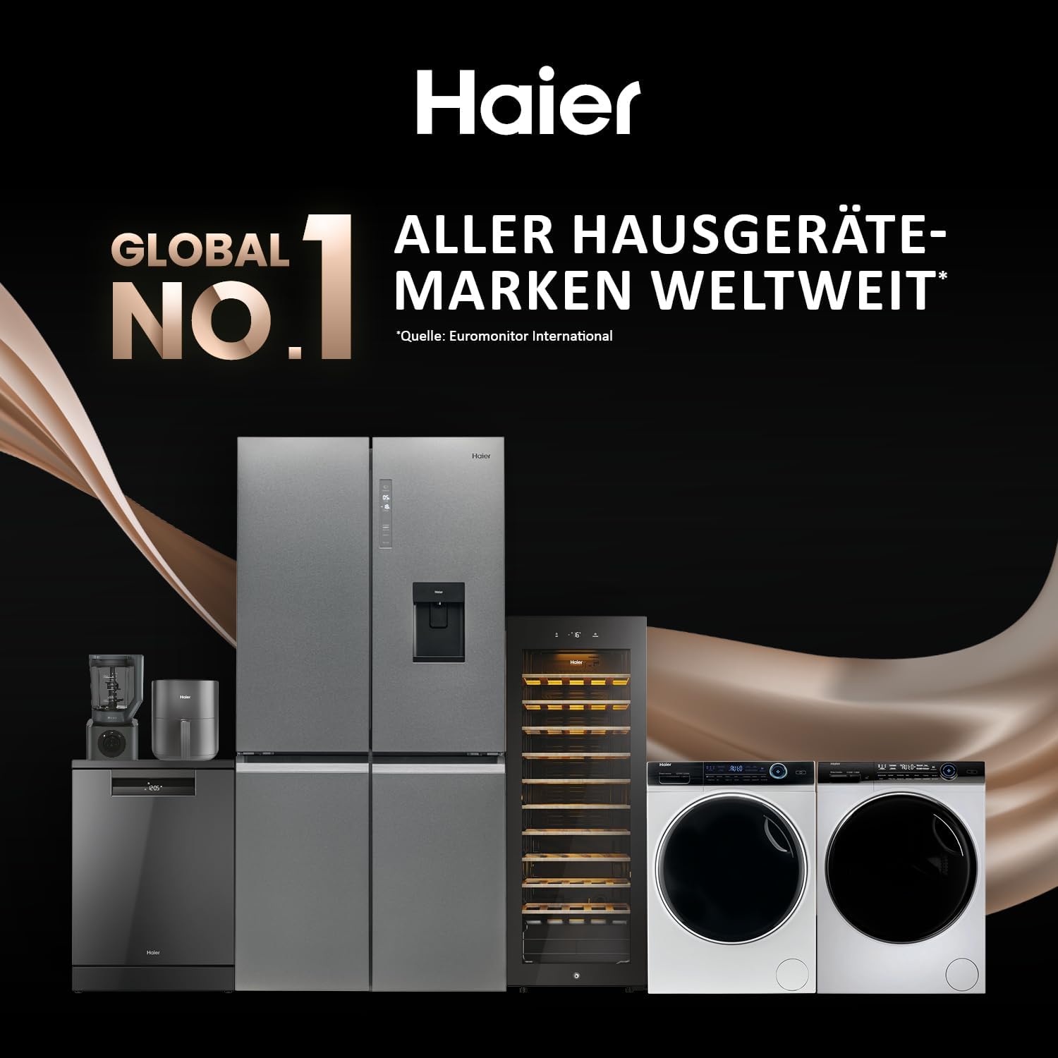 Haier SERIE 636 HW70-BP14636N I Frontlader Waschmaschine 7kg I Washing Machine mit A-Effizienz, 1.400 U/Min. & sparsamem Inverter-Motor I Inkl. Vollwasserschutz, Dampffunktion & Mengenautomatik [Energieklasse A]