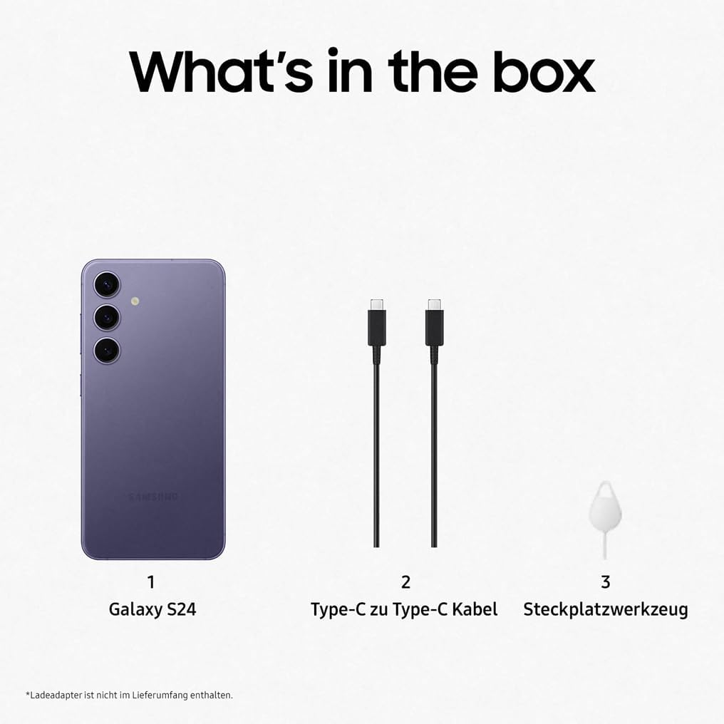 Samsung Galaxy S24 AI Smartphone, Android-Handy ohne Vertrag, 8 GB RAM, 128 GB Speicher, 50-MP-Kamera, Lange Akkulaufzeit, Onyx Black, 3 Jahre Herstellergarantie