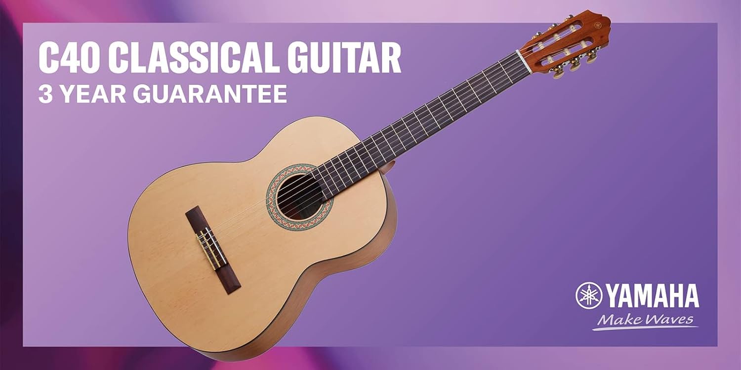 Yamaha C40MII Konzertgitarre natur matt – Hochwertige Akustikgitarre für Einsteiger mit mattem Finish – 4/4 Gitarre aus Holz