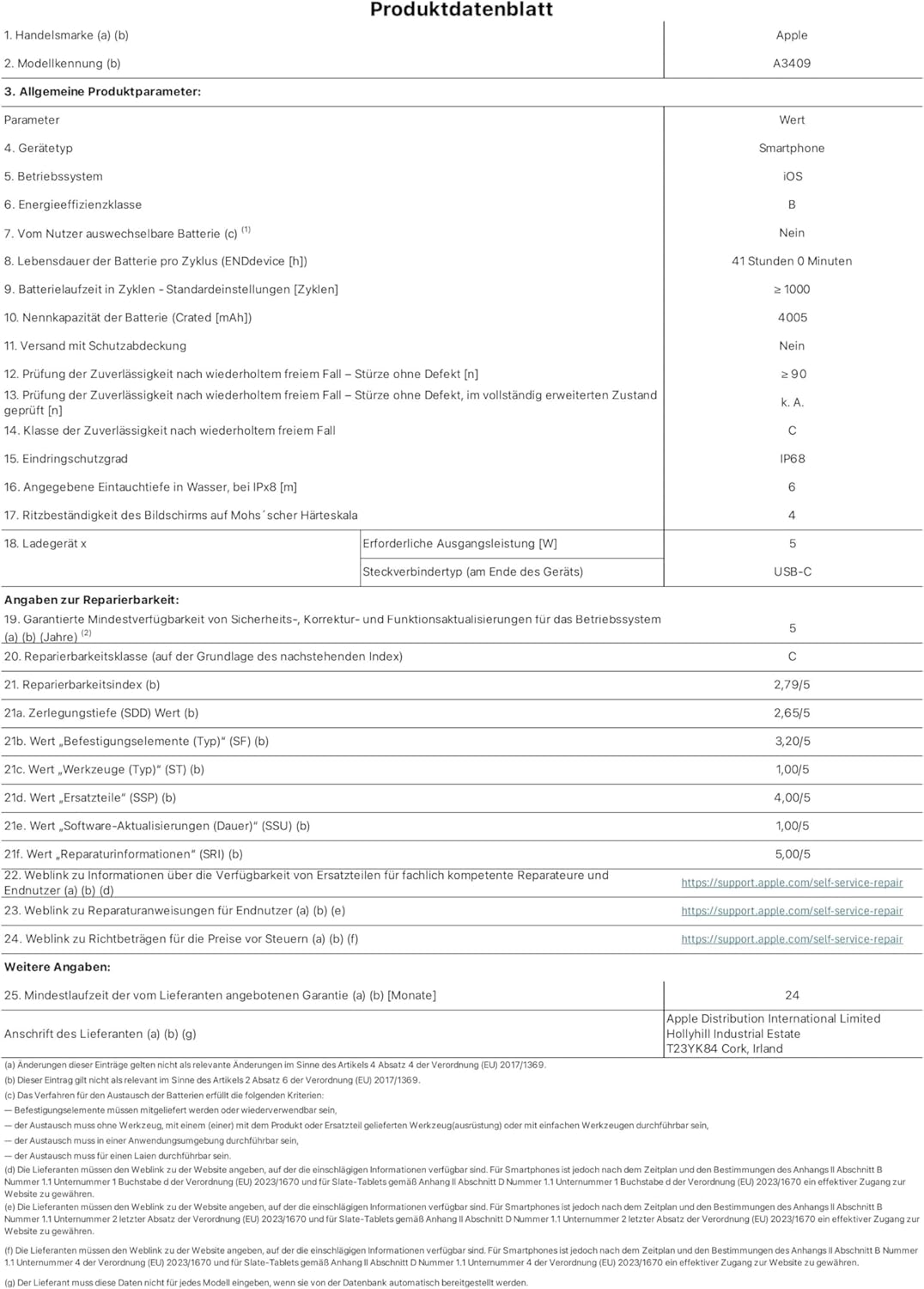Apple iPhone 16e 128 GB: Entwickelt für Apple Intelligence, A18 Chip, Gigantische Batterielaufzeit, 48 MP Fusion Kamera, 6,1'' Super Retina XDR Display, Weiß