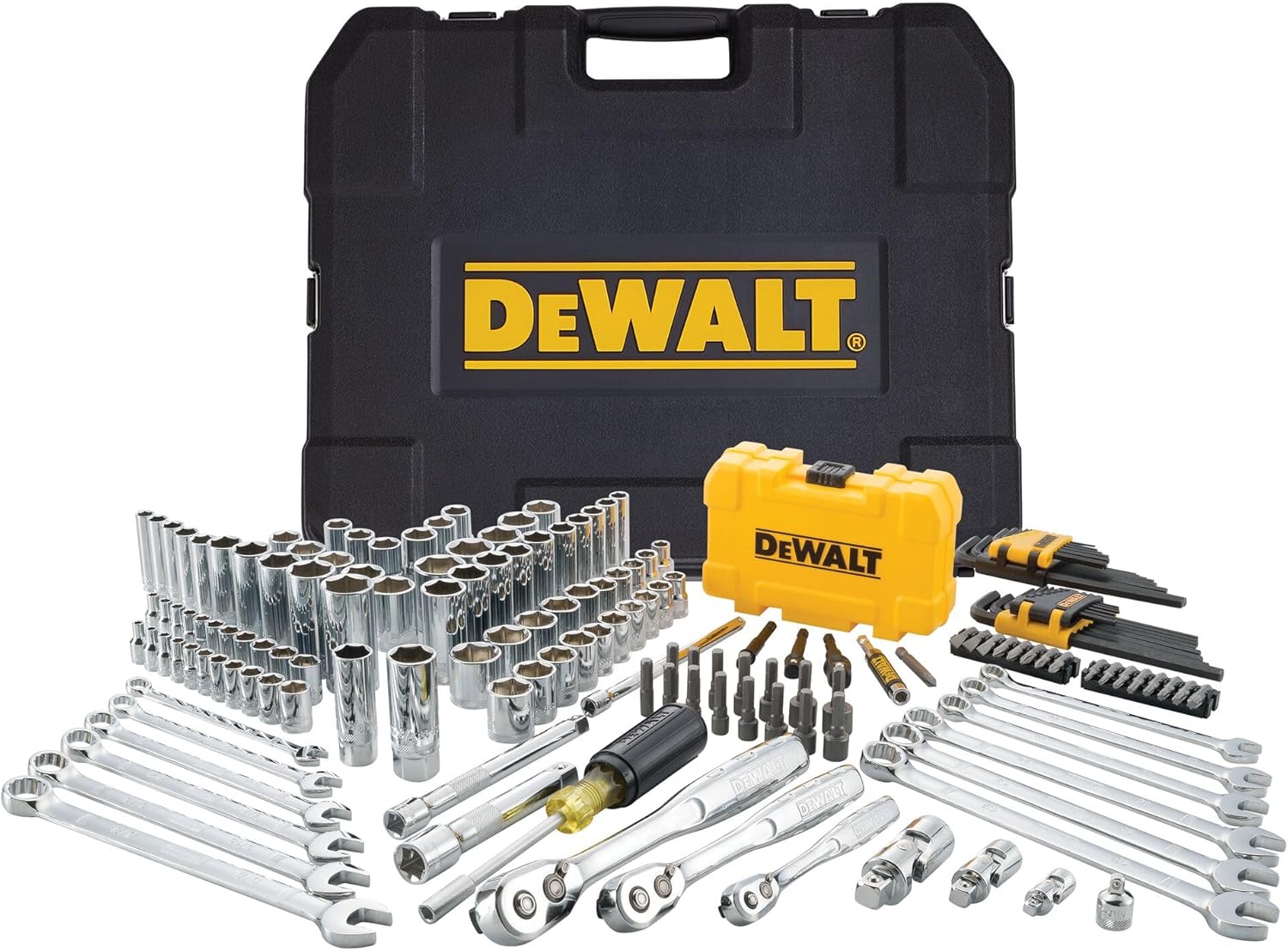 DEWALT DWMT73803 168-teiliges 14/38/12DR Steckschlüssel-Set PTA, Schwarz, Einheitsgröße