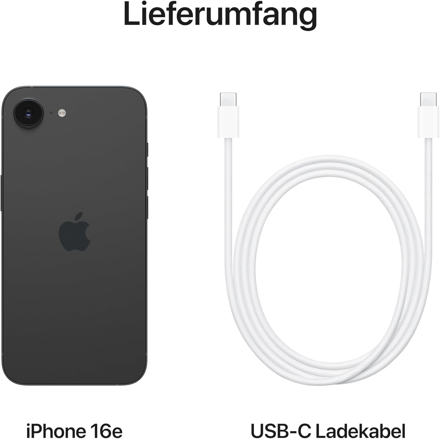 Apple iPhone 16e 128 GB: Entwickelt für Apple Intelligence, A18 Chip, Gigantische Batterielaufzeit, 48 MP Fusion Kamera, 6,1'' Super Retina XDR Display, Weiß