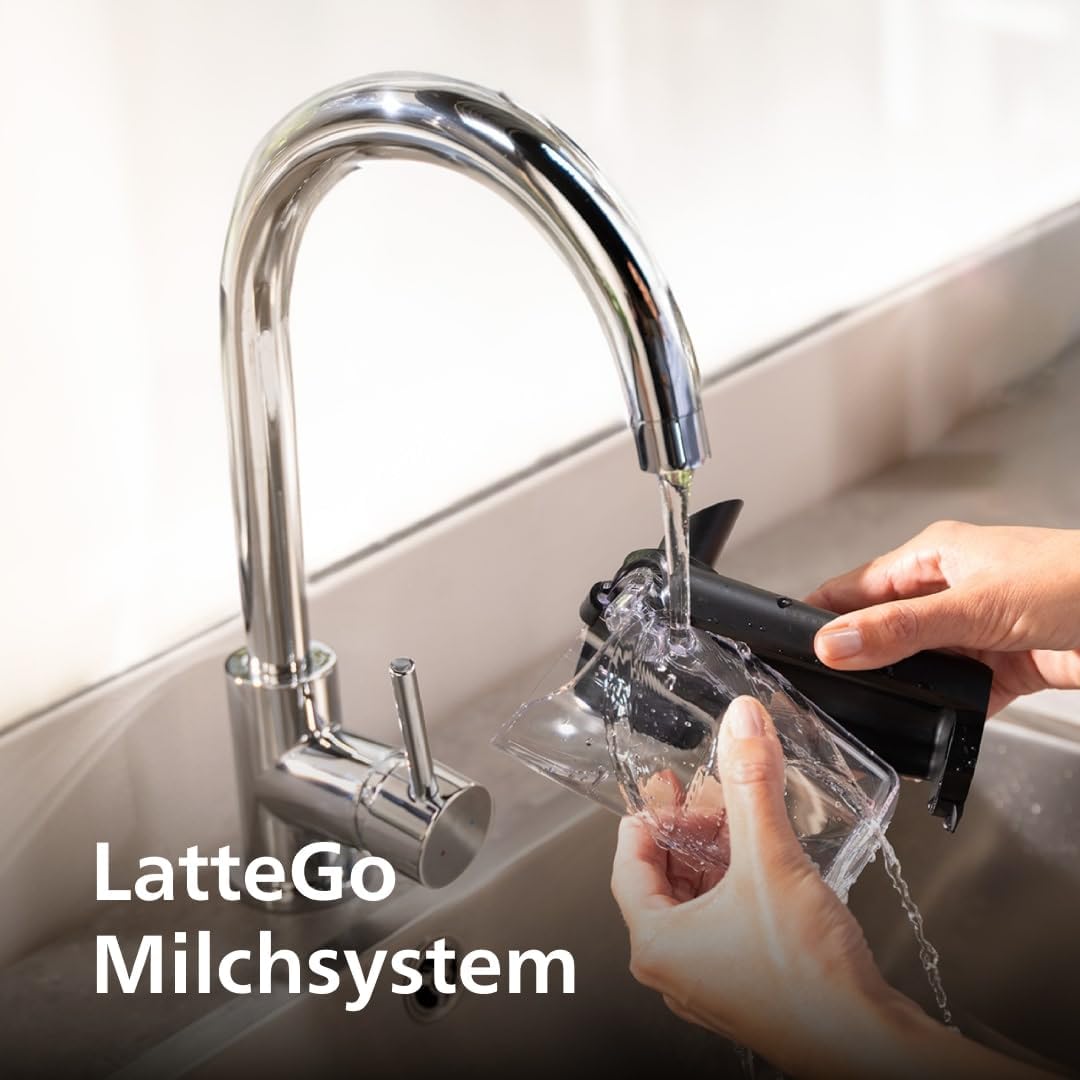 Philips Series 5400 Kaffeevollautomat – LatteGo Milchsystem, 12 Kaffeespezialitäten, Intuitives Display, 4 Benutzerprofile, Schwarz (EP5441/50)