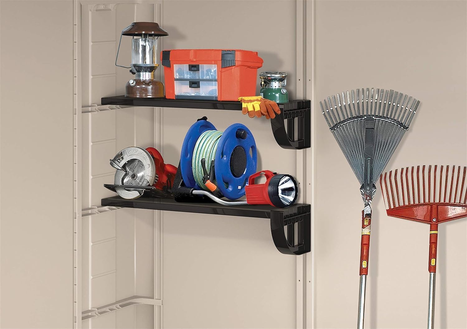 Keter Gerätehaus Factor 6x3, Beige, 3.1m³ Rauminhalt, Außenmaße (B/T/H):178 x 113.5 x 208 cm, wetterfest, wasserdicht, UV-beständig, Outdoor