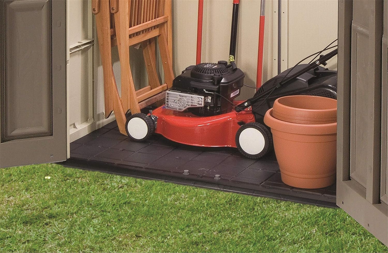 Keter Gerätehaus Factor 6x3, Beige, 3.1m³ Rauminhalt, Außenmaße (B/T/H):178 x 113.5 x 208 cm, wetterfest, wasserdicht, UV-beständig, Outdoor