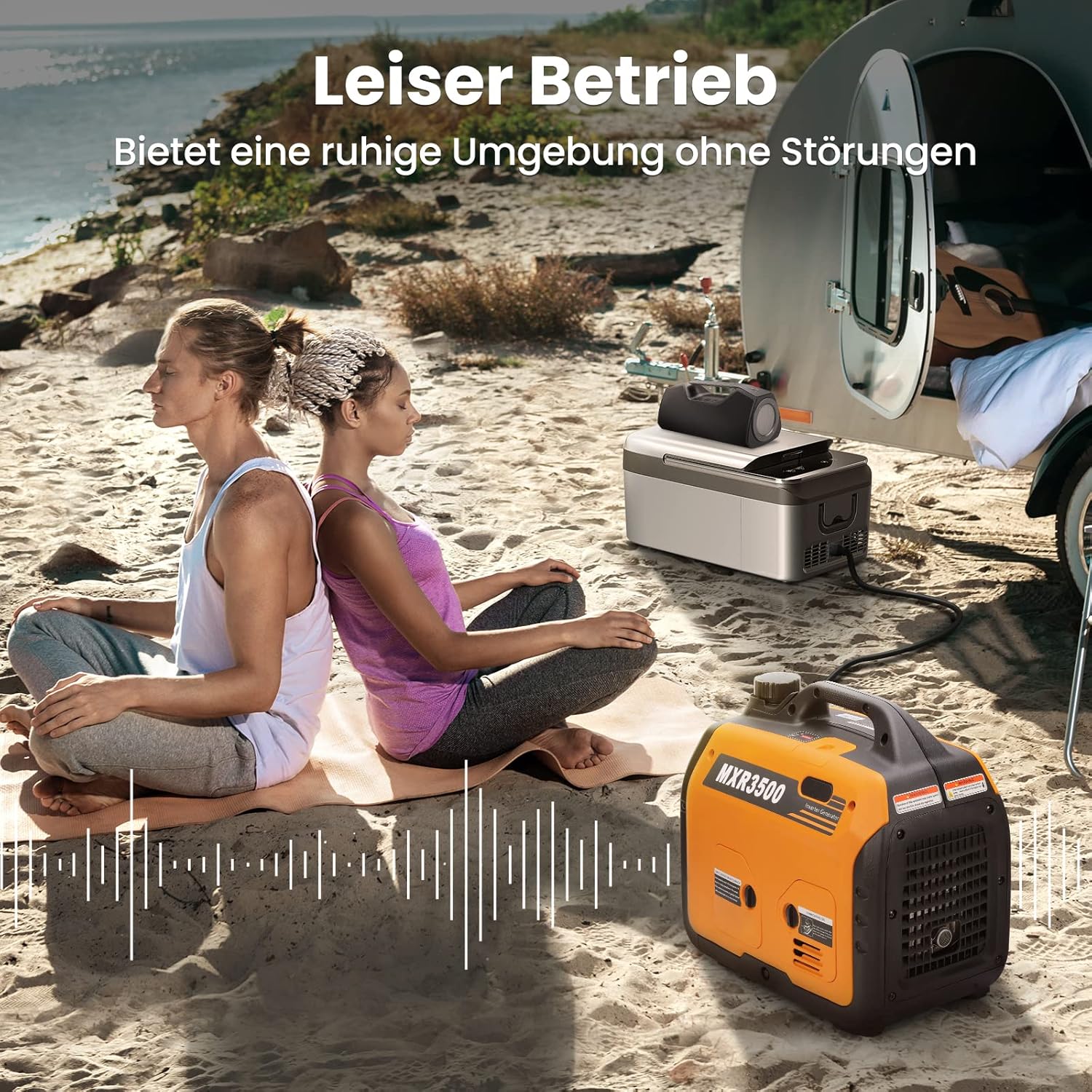 maXpeedingrods Inverter Stromerzeuger 3300W Stromgenerator Benzin Superleise 4 Takt mit USB und 230V Steckdosen Leicht als Notstromaggregat Backup Stromausfälle für Camping Wohnwagen Garage Baustelle