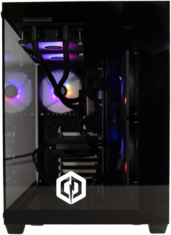 CYBERPOWERPC Luxe Gaming-PC - AMD Ryzen 7 5700X, Nvidia RTX 5060 Ti 8GB, 32GB RAM, 1TB NVMe SSD, 650W 80+ PSU, Wi-Fi, Wasserkühlung, Windows 11, Ark RGB