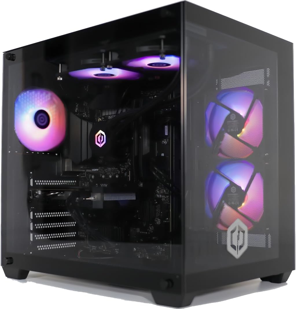 CYBERPOWERPC Luxe Gaming-PC - AMD Ryzen 7 5700X, Nvidia RTX 5060 Ti 8GB, 32GB RAM, 1TB NVMe SSD, 650W 80+ PSU, Wi-Fi, Wasserkühlung, Windows 11, Ark RGB