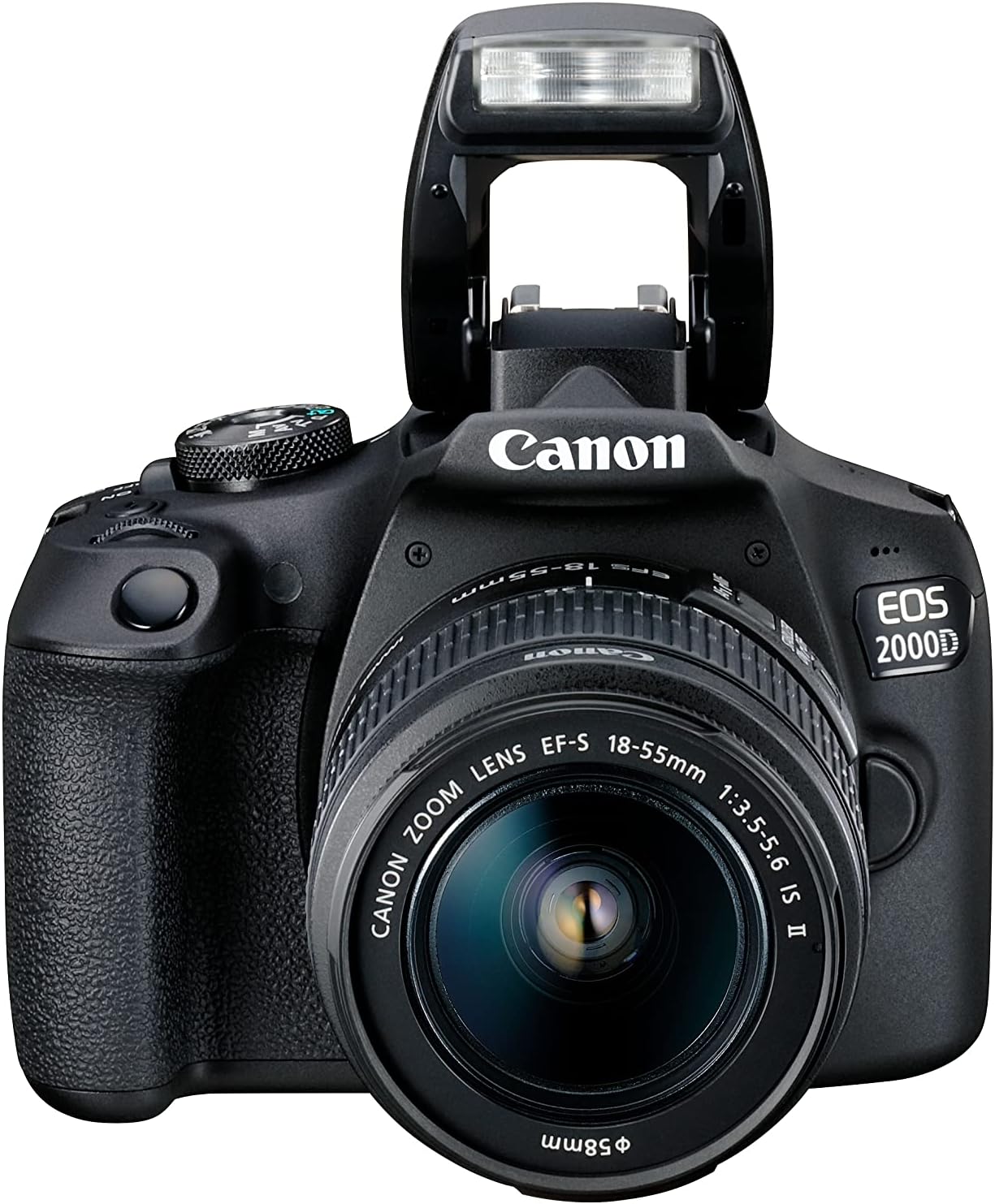 Canon EOS 2000D Spiegelreflexkamera - mit Objektiv EF-S 18-55 IS II (24,1 MP, DIGIC 4+, 7,5 cm (3.0 Zoll) LCD, Display, Full-HD, WIFI, APS-C CMOS-Sensor), schwarz