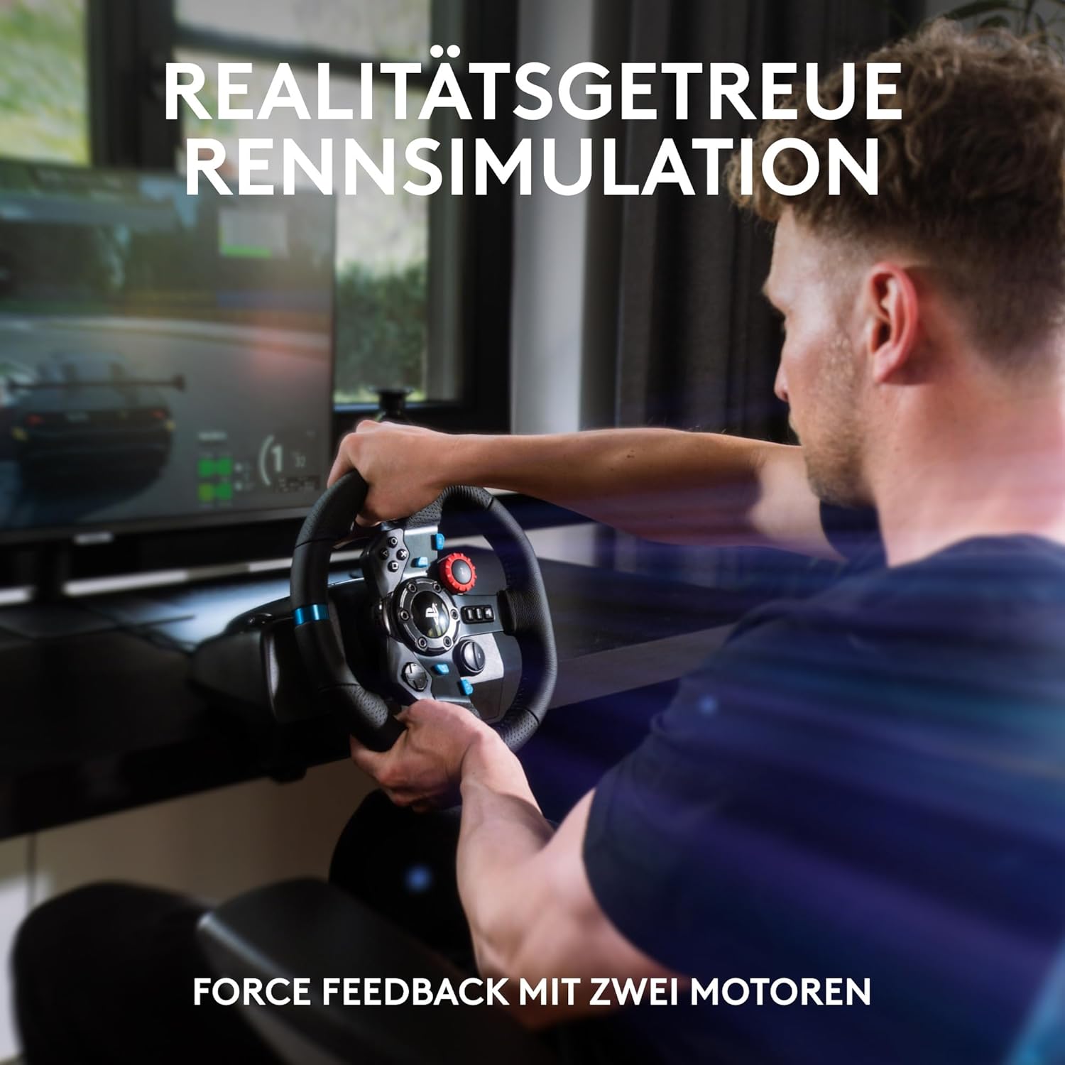 Logitech G G29 SE Driving Force Rennlenkrad und Pedale, Force Feedback, echtes Leder + Logitech G Driving Force Schalthebel – für PS5, PS4 und PC, Mac – Schwarz