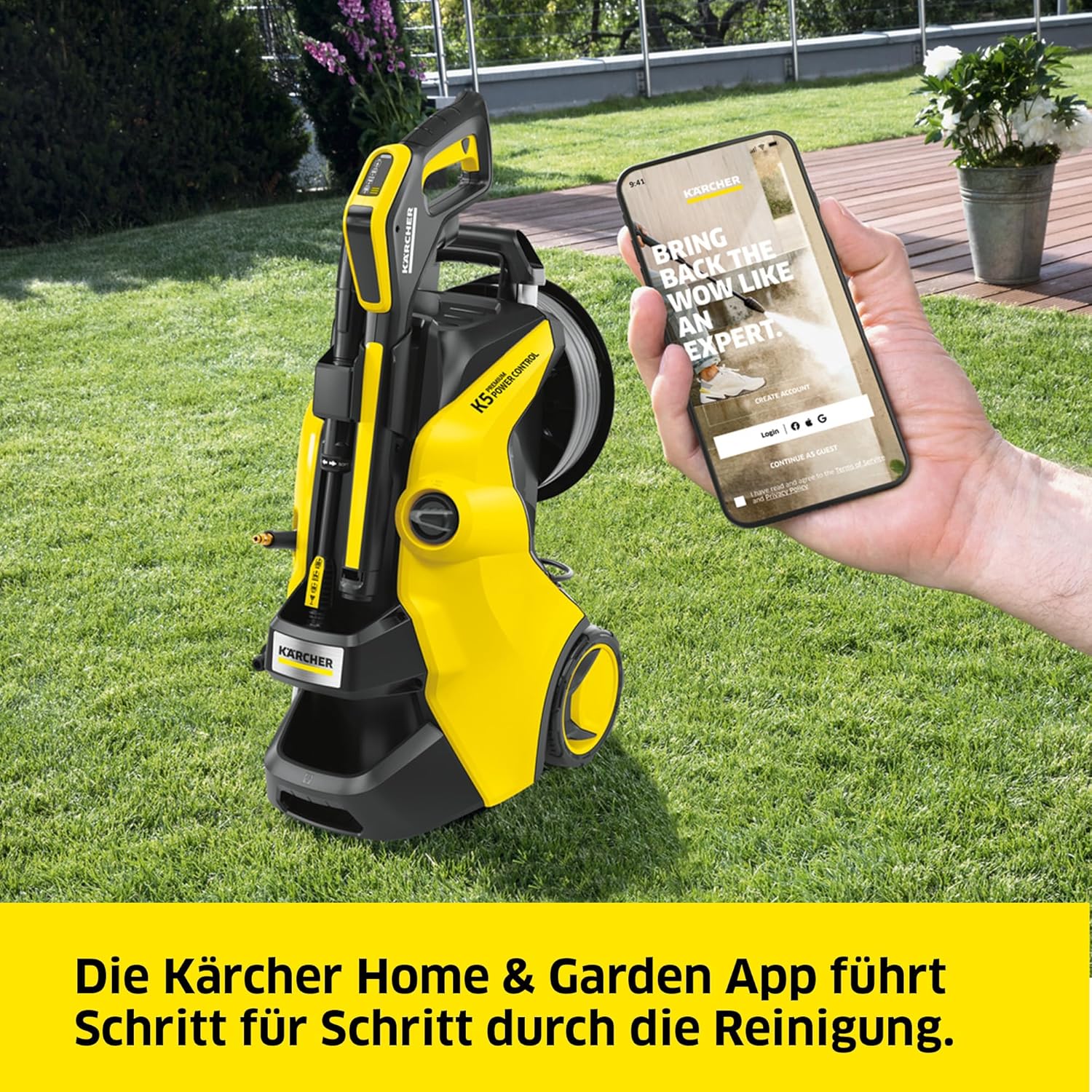 Kärcher Hochdruckreiniger K 5 Premium Power Control Flex Home, Druck: max. 145 bar, Fördermenge: 500 l/h, Fläche: 40 m²/h, Gewicht: 13,9 kg, Flex-Hochdruckschlauch, Dreckfräser, Strahlrohr, Home Kit