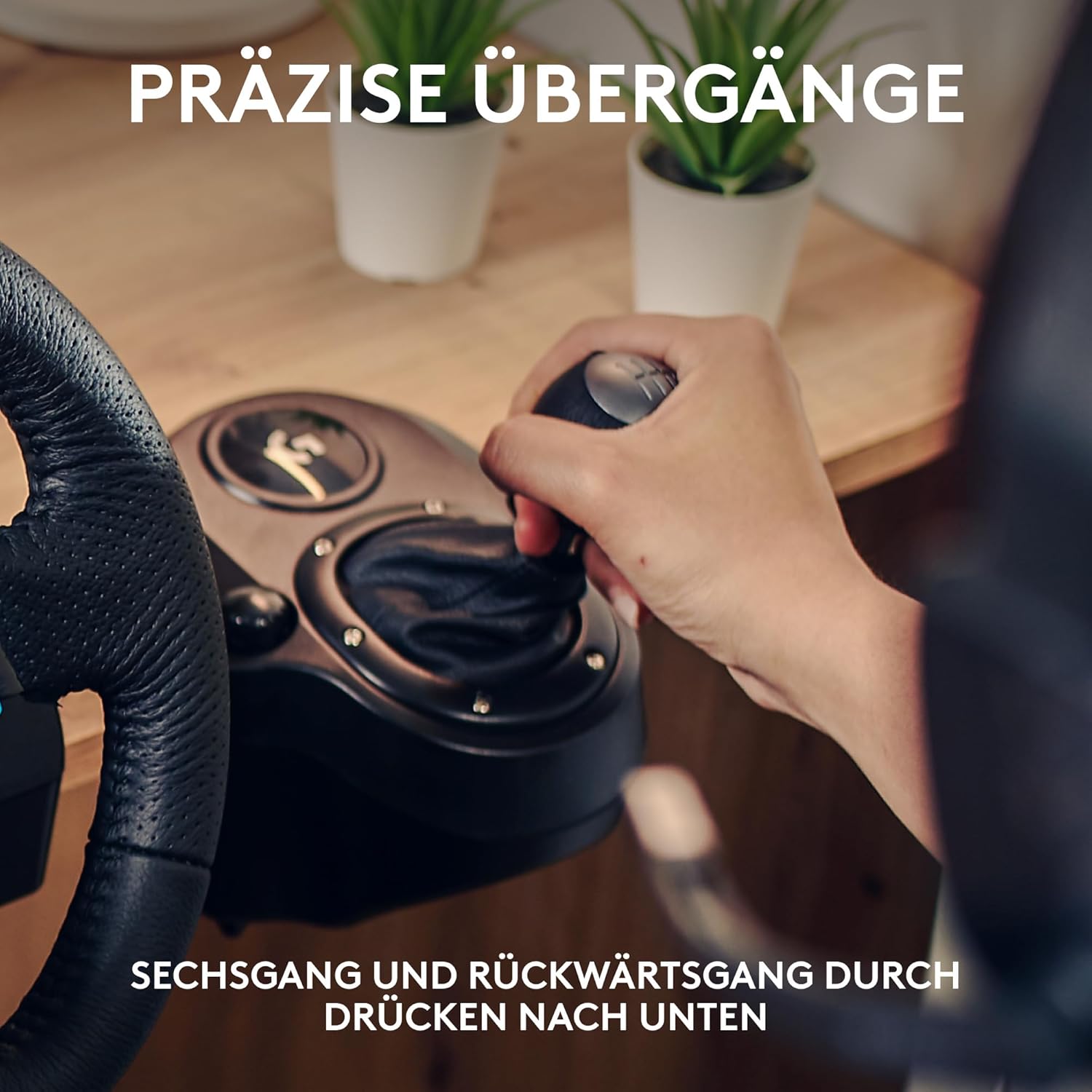 Logitech G G29 SE Driving Force Rennlenkrad und Pedale, Force Feedback, echtes Leder + Logitech G Driving Force Schalthebel – für PS5, PS4 und PC, Mac – Schwarz