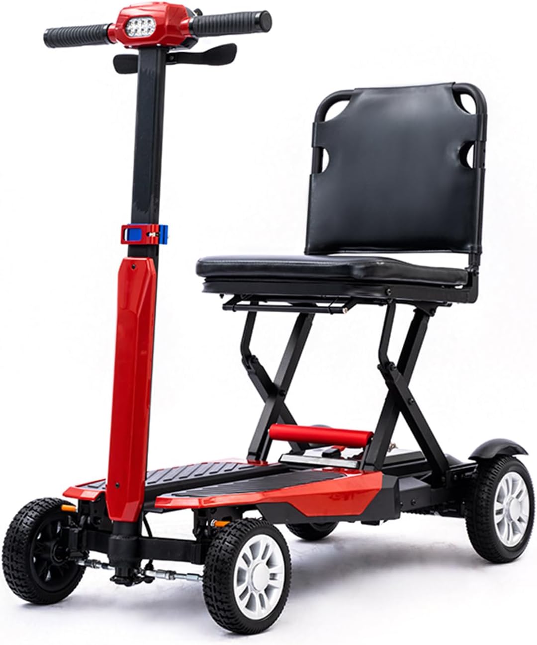 Z01 Elektromobil Klappbar für Senioren, 20KM Stabiler Mobilitätsroller 4 Räder (Rot)