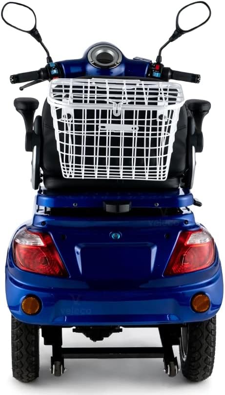 VELECO ZT15 - Dreirad Mobilitätsroller – komplett montiert und fahrbereit – elektromagnetische Bremse – Digitaler Tachometer - geräumiger Stauraum - 3 Rad Seniorenmobil (ROT)