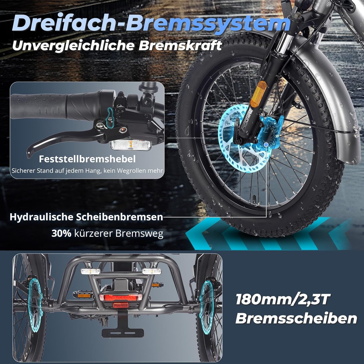 Fafrees F20 Mate E Bike Dreirad für Erwachsene 48V Zulassung [ Offiziell ] Herren E Bike Damen, Elektrofahrrad 3 Rädern 65N.m, Elektro Dreirad 20 Zoll, Ebike Lastenfahrrad IPX5, Fahrrad Fatbike 180kg