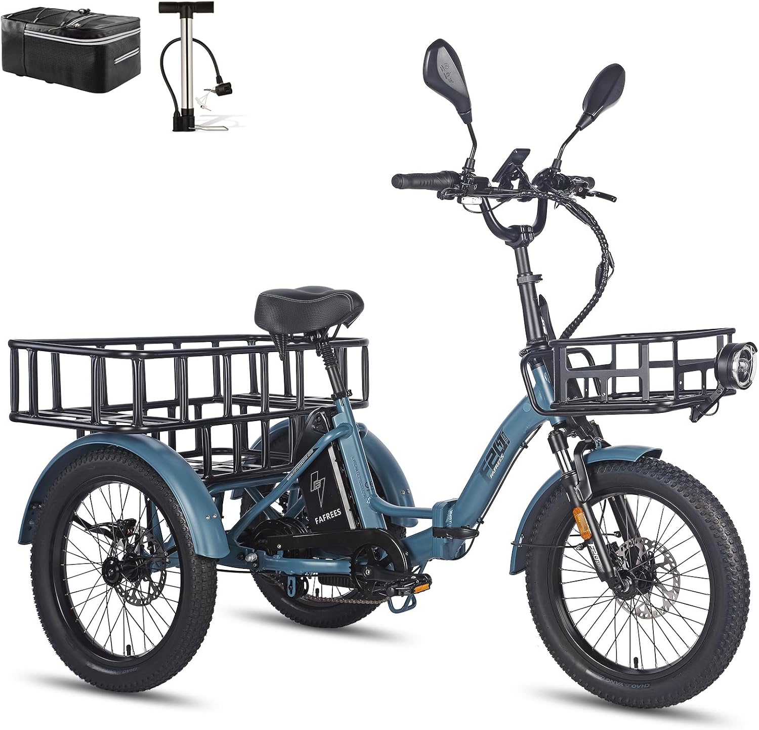Fafrees F20 Mate E Bike Dreirad für Erwachsene 48V Zulassung [ Offiziell ] Herren E Bike Damen, Elektrofahrrad 3 Rädern 65N.m, Elektro Dreirad 20 Zoll, Ebike Lastenfahrrad IPX5, Fahrrad Fatbike 180kg